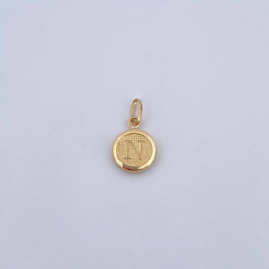 Dije Letra N 0.45gr / 1.5cm / Medalla Oro Amarillo 18K &