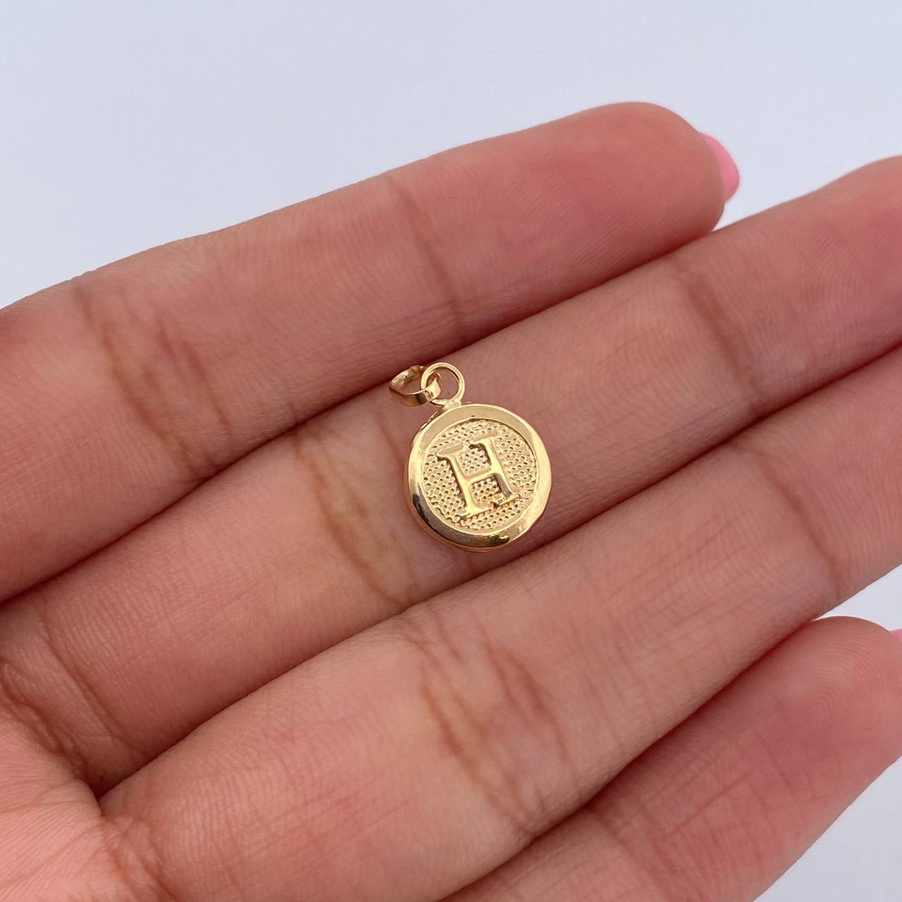 Dije Letra H 0.45gr / 1.5cm / Medalla Oro Amarillo 18K &