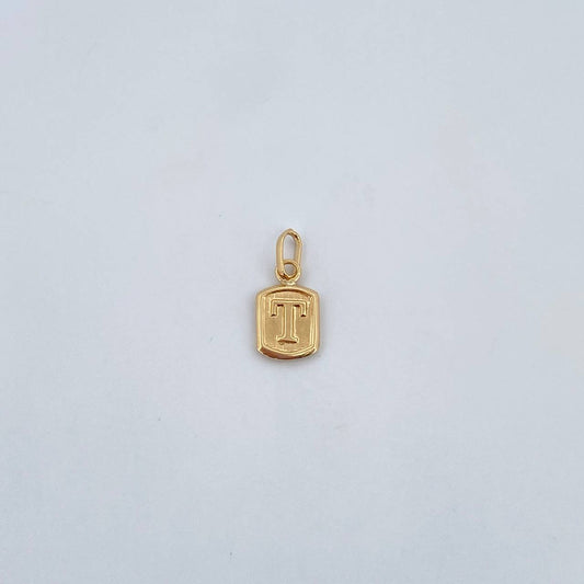 Dije Letra T 0.35gr / 1.5cm / Liso Oro Amarillo 18K &