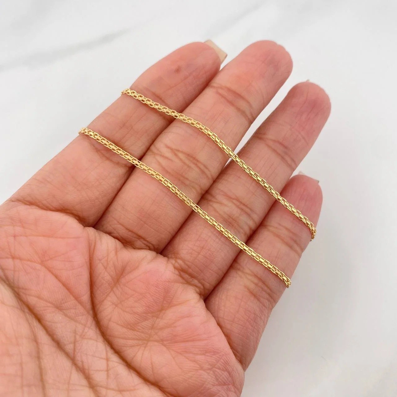 Cadena China 3.35g / 50cm / 1.5mm Oro Amarillo 18K