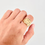 Anillo Ancla Marco Rayado 3.65 g / T10 3/4 Oro Amarillo 18K