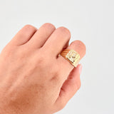 Anillo Sello Caballo Radiante 3.4 g / T11 1/4 Oro Amarillo 18K