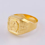 Anillo Sello Herradura Caballo 2.95 g / T11 Oro Amarillo 18K
