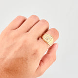 Anillo Sello Herradura Caballo 2.95 g / T11 Oro Amarillo 18K
