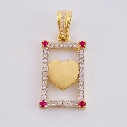 Dije Corazón Enmarcado 2 g / 2.5 cm Oro Amarillo 18K