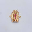 Herraje Virgen Guadalupe 4.95gr / 2.6cm / Circones Verdes Fucsias Blancos Oro Amarillo 18K &