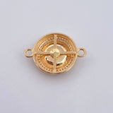 Herraje Ruleta 5.7gr / 2cm / Circones Blancos Oro Amarillo 18K &