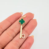 Dije Llave Trebol 2.55gr / 3.8cm / Oro Amarillo 18K ©