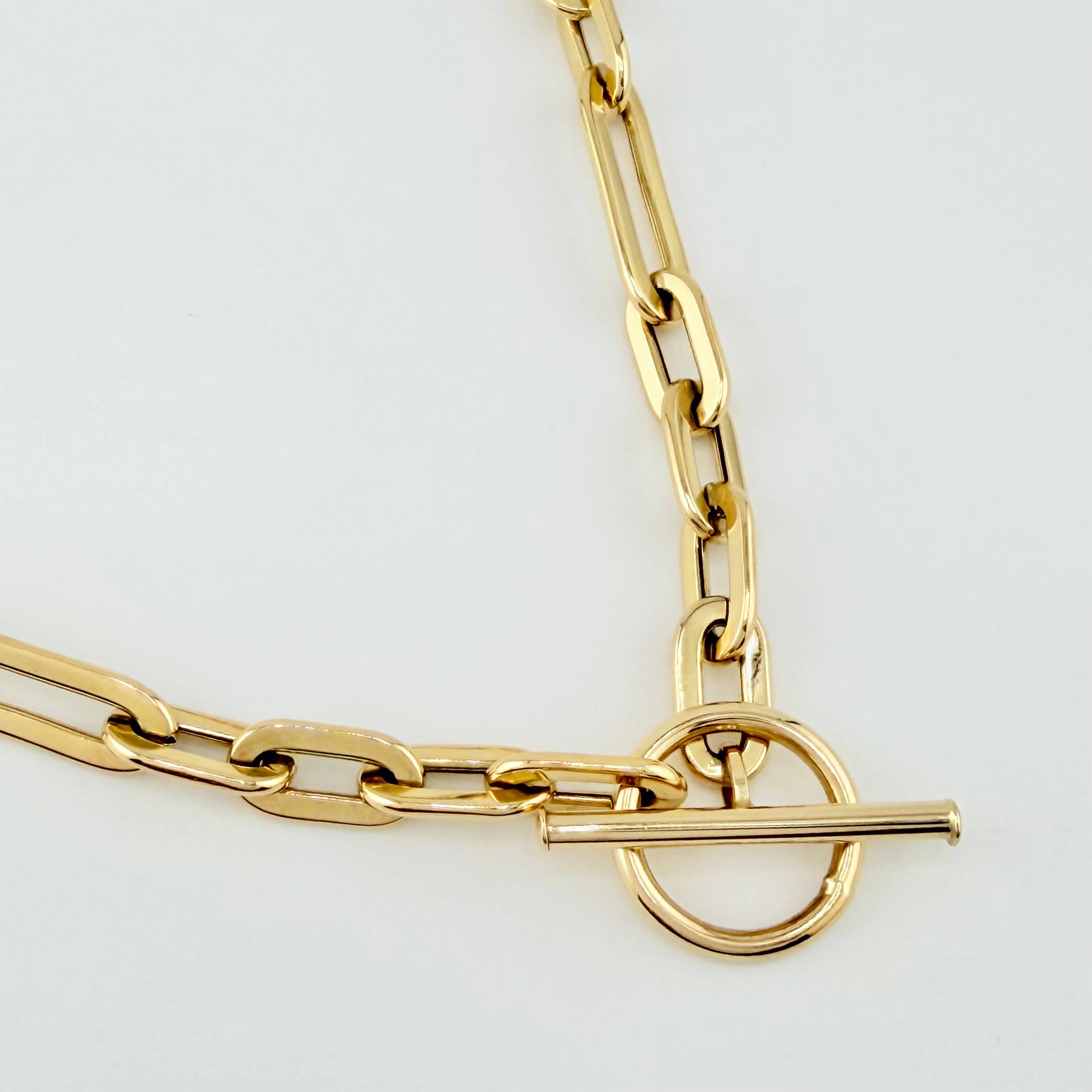 Cadena Paper Clip 12.2gr / 45cm / 6.5mm Oro Amarillo +4 18K ©