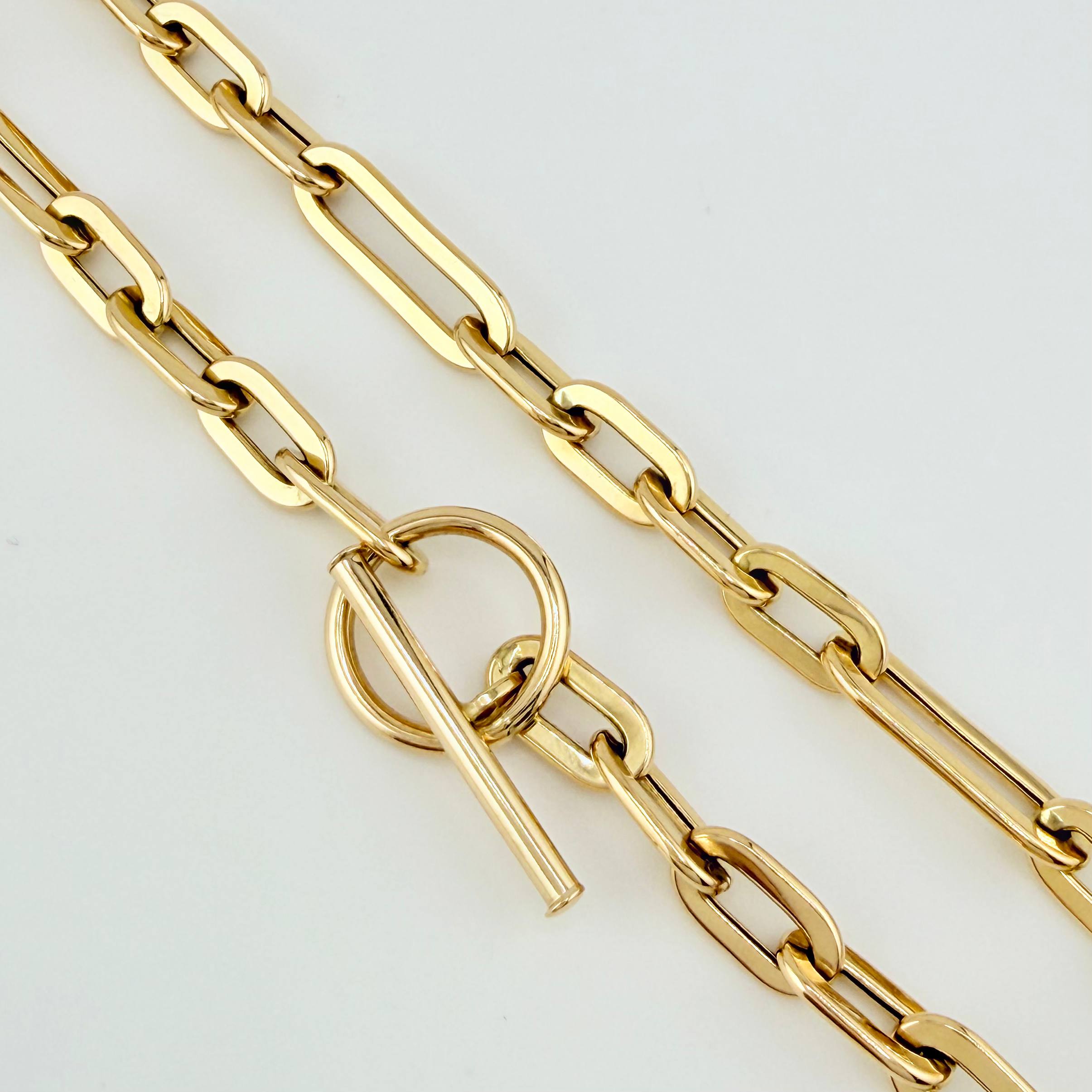 Cadena Paper Clip 12.2gr / 45cm / 6.5mm Oro Amarillo +4 18K ©
