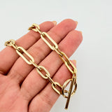 Cadena Paper Clip 12.2gr / 45cm / 6.5mm Oro Amarillo +4 18K ©