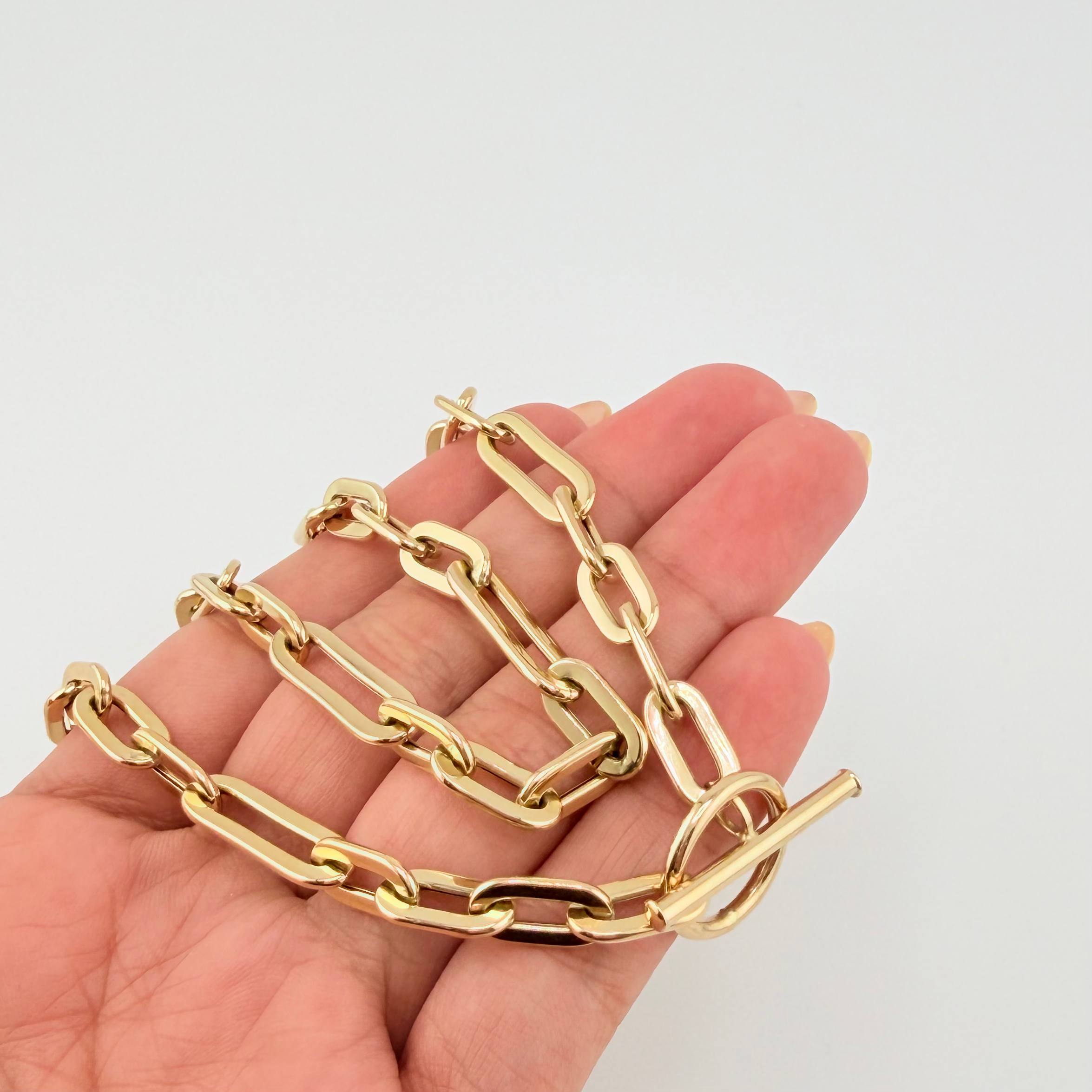 Cadena Paper Clip 12.2gr / 45cm / 6.5mm Oro Amarillo +4 18K ©