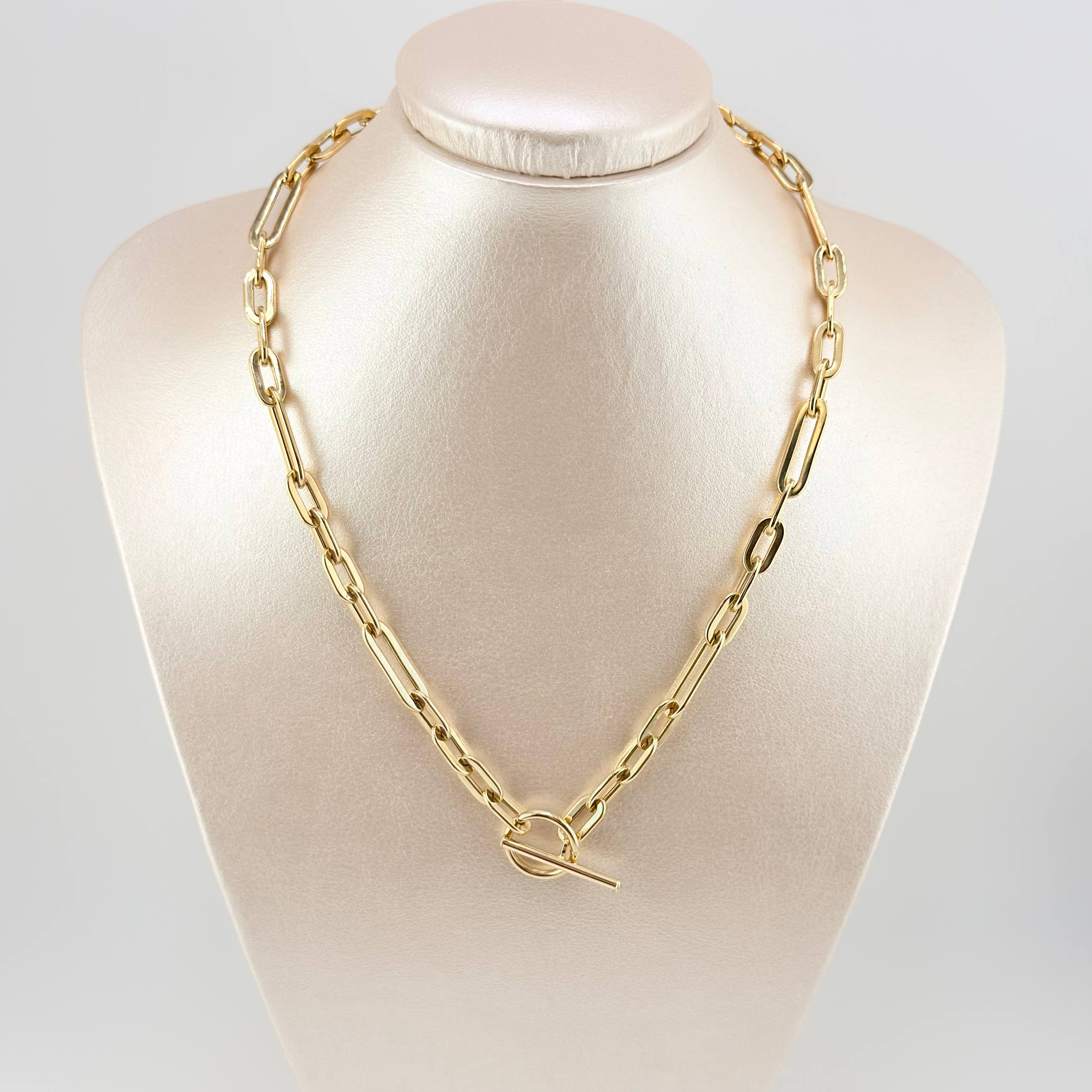 Cadena Paper Clip 12.2gr / 45cm / 6.5mm Oro Amarillo +4 18K ©