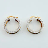 Candongas Rusticas 4gr / 1.5cm / Dos Oros Amarillo Blanco 18K