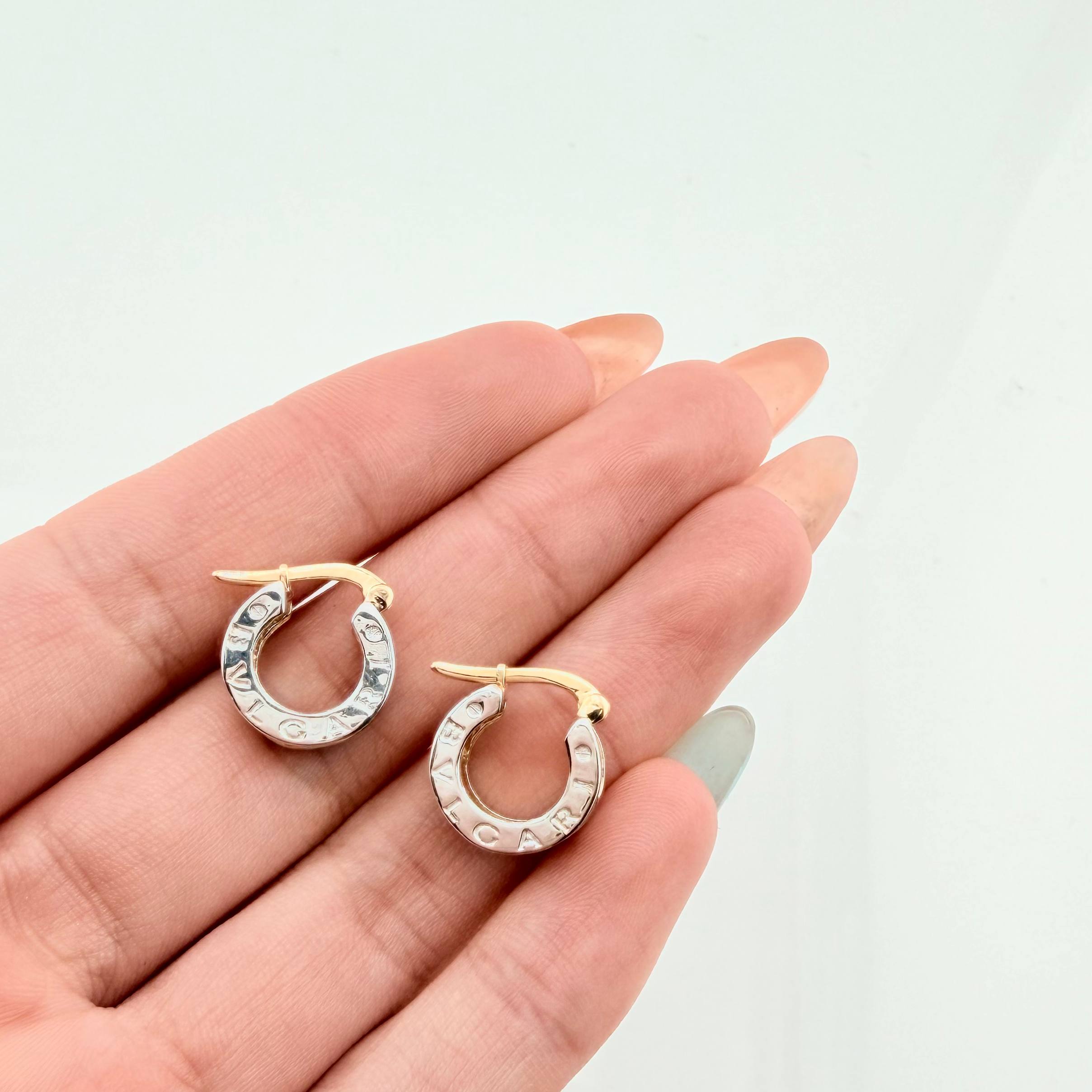 Candongas Rusticas 4gr / 1.5cm / Dos Oros Amarillo Blanco 18K