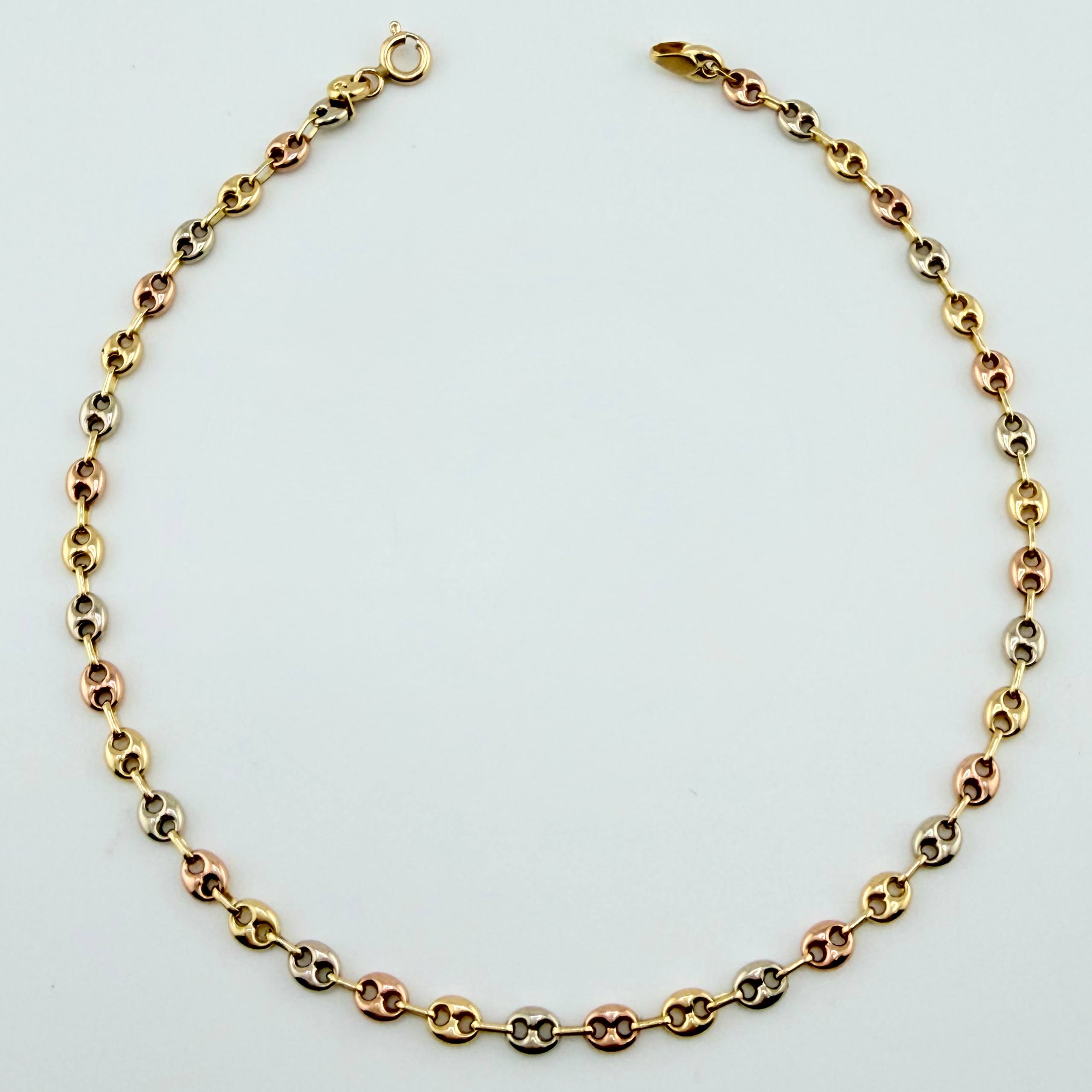 Tobillera GC 2.75gr / 25cm / 3.7mm Tres Oros 18K