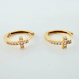 Candongas Cruz 1.95gr / 1.3cm / Oro Amarillo 18K