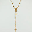 Rosario Virgen Milagrosa Cruz Tupida 5.65gr / 50cm / 3mm 4mm Oro Amarillo 18K