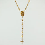 Rosario Virgen Milagrosa Cruz Tupida 5.65gr / 50cm / 3mm 4mm Oro Amarillo 18K
