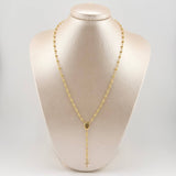 Rosario Virgen Milagrosa Cruz Tupida 5.65gr / 50cm / 3mm 4mm Oro Amarillo 18K