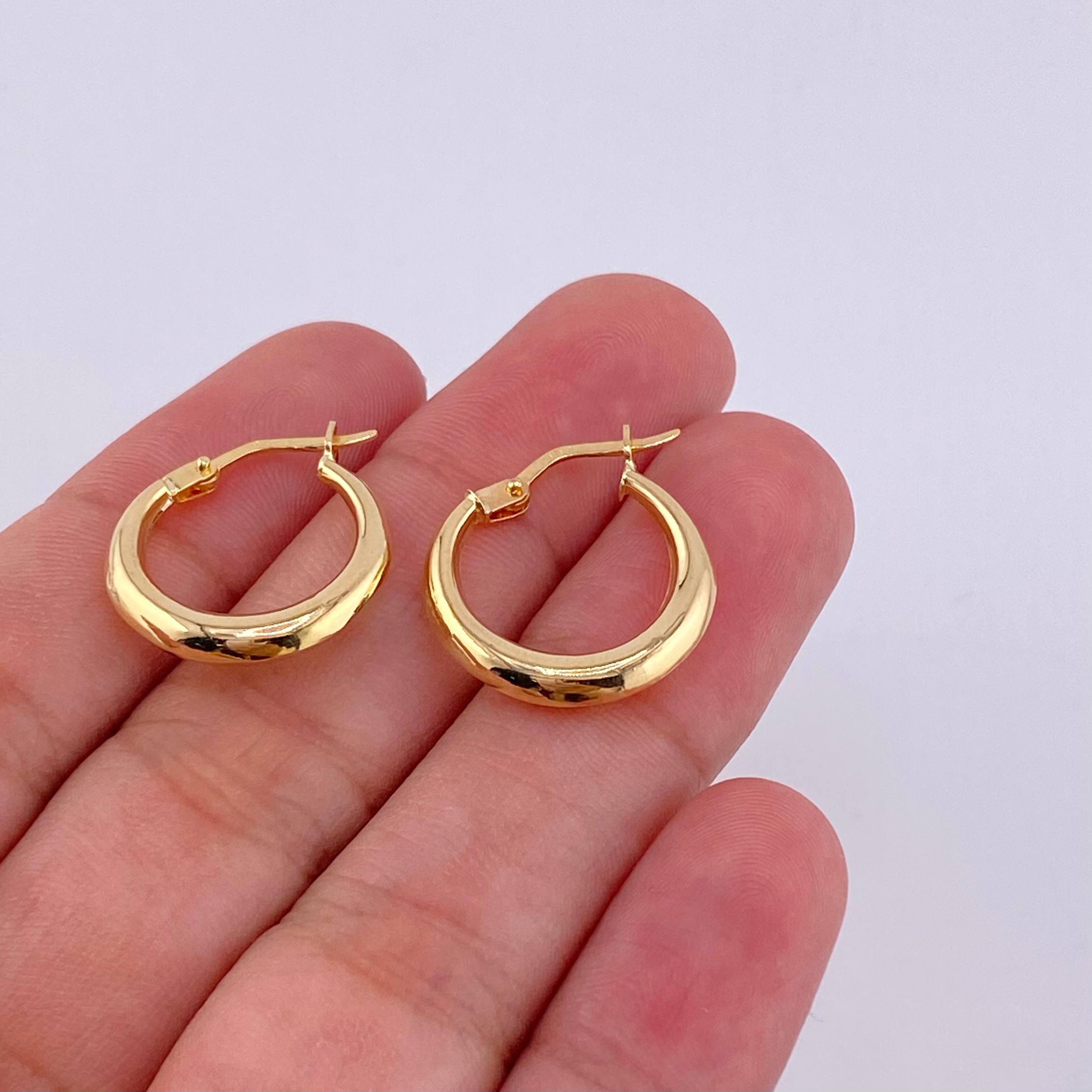Candongas Lisas 1.5 g / 1.9 cm Oro Amarillo 18K