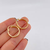 Candongas Trival Texturizado 1.8 g / 2.2 cm Oro Amarillo 18K