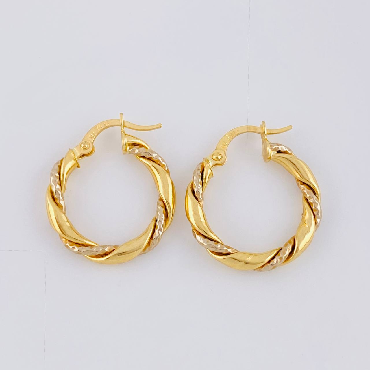 Candongas Lux 2.1 g / 2 cm Dos Oros Amarillo Blanco 18K