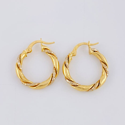 Candongas Lux 2.1 g / 2 cm Dos Oros Amarillo Blanco 18K