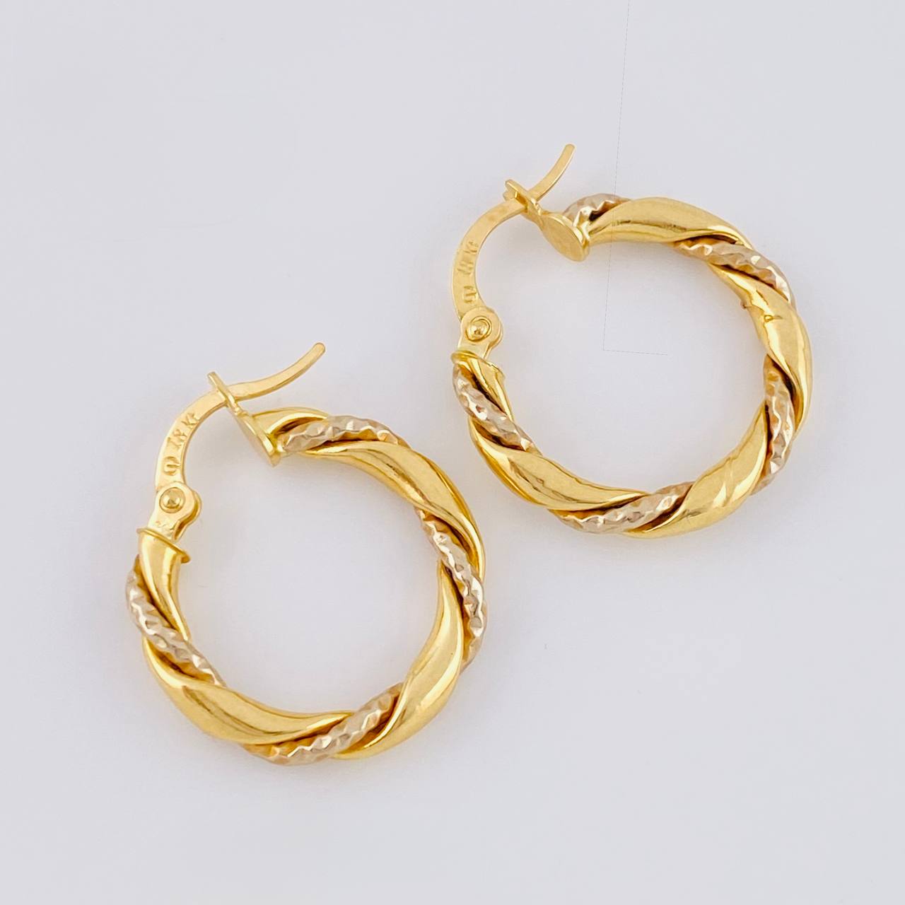 Candongas Lux 2.1 g / 2 cm Dos Oros Amarillo Blanco 18K