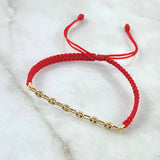 Pulsera Roja Retazo GC 0.9gr / Liso Oro Amarillo 18K ©