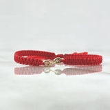 Pulsera Roja Retazo GC 0.3gr / Liso Dos Oros Amarillo Rosa 18K ©