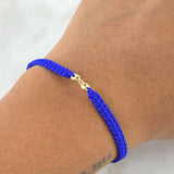 Pulsera Azul Retazo GC 0.2gr / Liso Oro Amarillo 18K ©