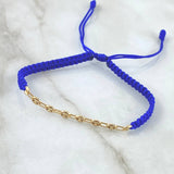 Pulsera Azul Retazo GC 0.9gr / Liso Oro Amarillo 18K ©