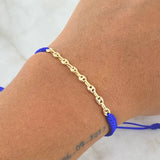 Pulsera Azul Retazo GC 0.9gr / Liso Oro Amarillo 18K ©