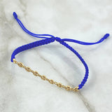 Pulsera Azul Retazo GC 0.8gr / Liso Oro Amarillo 18K ©