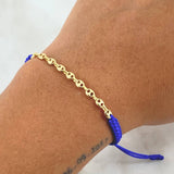 Pulsera Azul Retazo GC 0.8gr / Liso Oro Amarillo 18K ©