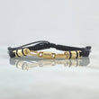 Pulsera Negra Retazo Rustico 1.3gr / Cauchos Negros Oro Amarillo 18K ©