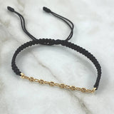 Pulsera Negra Retazo GC 0.8gr / Liso Oro Amarillo 18K ©