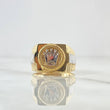 Anillo Sello Corona Rx 9.15gr / T9 3/4 / Dos Oros Amarillo Blanco 18K ©
