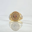 Anillo Sello Corona Rx 6.4gr / T10 / Circones Blancos Dos Oros Amarillo Blanco 18K ©
