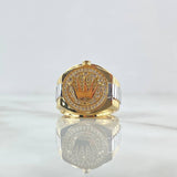 Anillo Sello Corona Rx 11.8gr / T10 / Circones Blancos Dos Oros Amarillo Blanco 18K ©