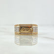 Anillo Sello Dios 8gr / T10 / Circones Blancos Dos Oros Amarillo Blanco 18K ©