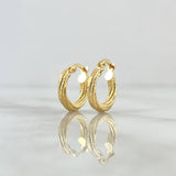 Candongas Carly 1.4gr / 1.5cm / Punteadas Oro Amarillo 18K