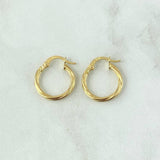 Candongas Mary 1.1gr / 1.8cm / Entorchadas Oro Amarillo 18K