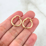 Candongas Mary 1.1gr / 1.8cm / Entorchadas Oro Amarillo 18K