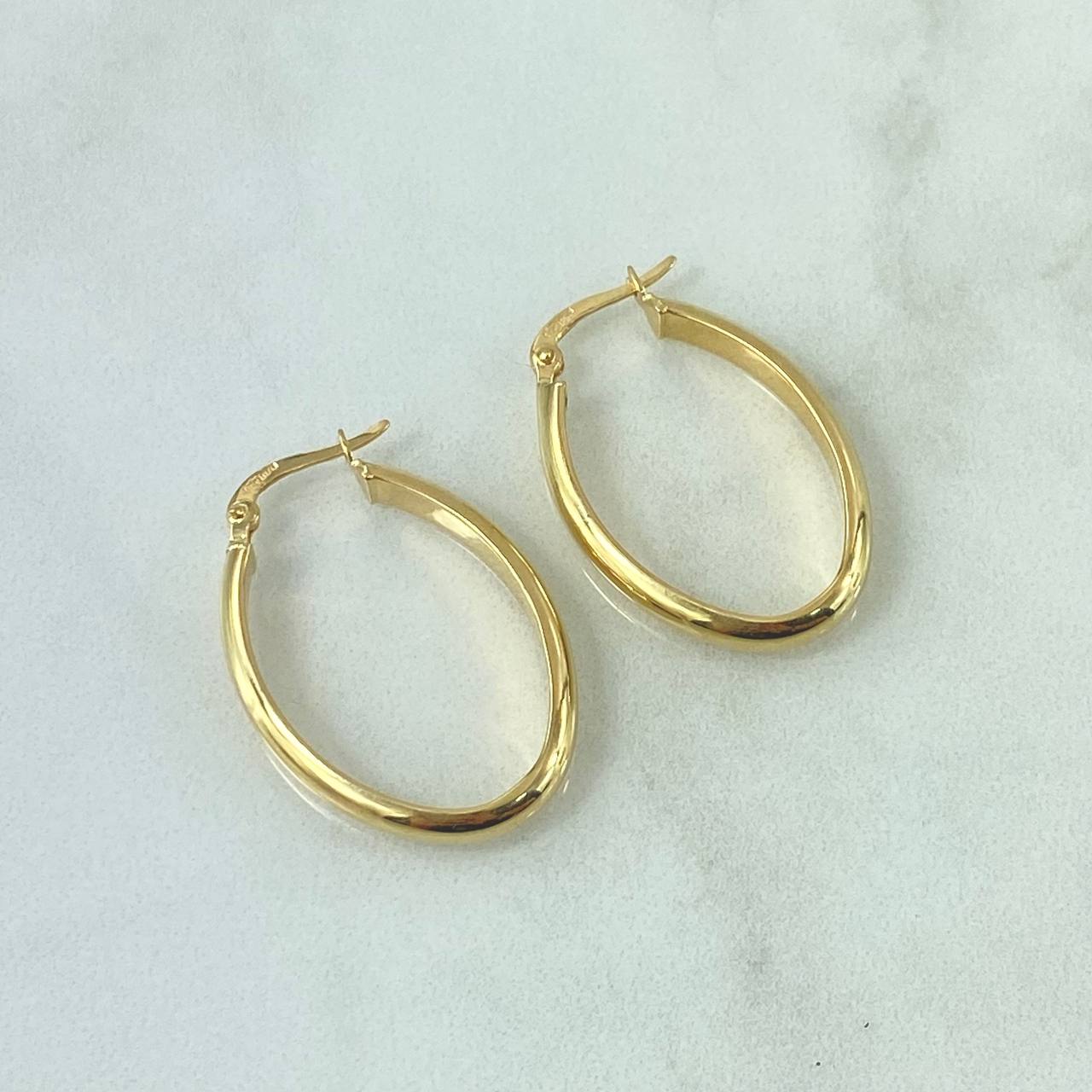 Candongas Clau 2.65gr / 3cm / Ovalo Oro Amarillo 18K *
