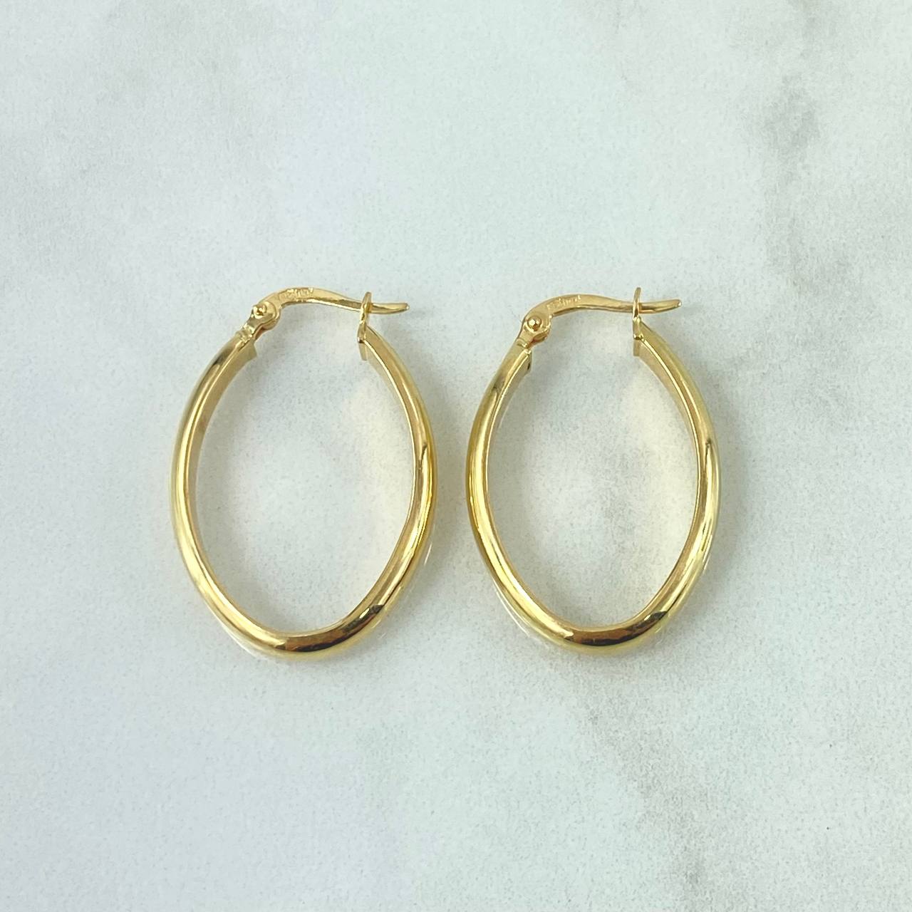 Candongas Clau 2.65gr / 3cm / Ovalo Oro Amarillo 18K *
