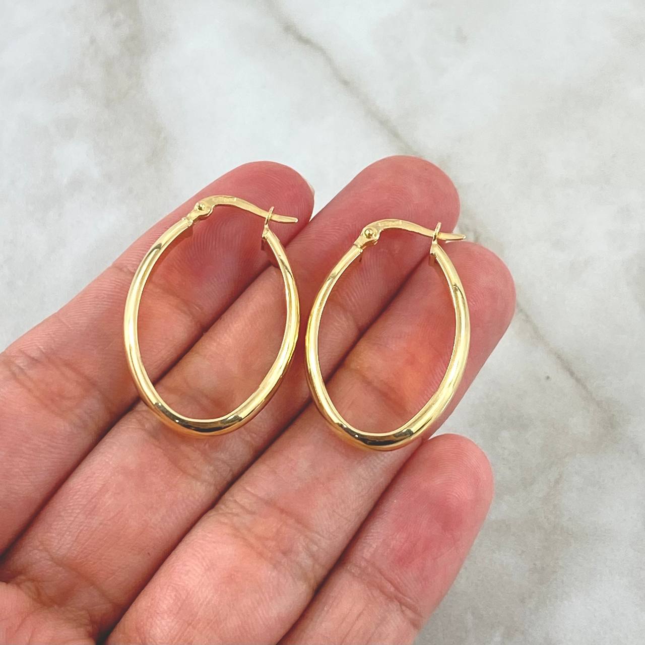 Candongas Clau 2.65gr / 3cm / Ovalo Oro Amarillo 18K *