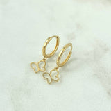 Candongas Silueta Mariposa 1.7gr / 2.4cm / Oro Amarillo 18K *