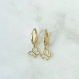 Candongas Silueta Mariposa 1.7gr / 2.4cm / Oro Amarillo 18K *